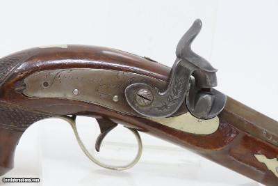 Very Scarce ENGRAVED Antique GILLESPIE .48 Percussion DERINGER Style Pistol CALIFORNIA GOLD RUSH Era RIVERBOAT GAMBLER’s Gun - Image 4 of 17