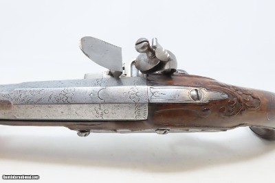 BENOIT PENET French Antique FLINTLOCK .64 Martial Pistol Engraved & Carved18th Century from St. Etienne Gunmaker! - Image 10 of 19