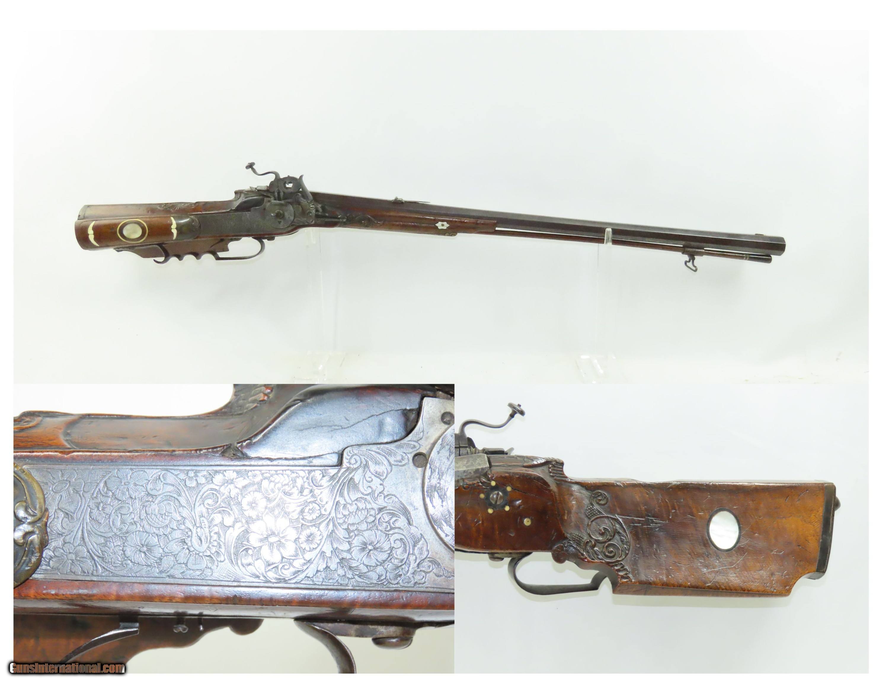 1569 Dated Antique GERMANIC WHEELLOCK Rifle ENGRAVED Mother Of Pearl