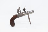 BARTON of LONDON Antique BOXLOCK British FLINTLOCK .44 Pocket/Muff PistolSMALL Early 1800s Self Defense BELT/POCKET Pistol - 15 of 18