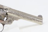 Nice ENGRAVED Antique SMITH & WESSON .32 DA Revolver NICKEL w/PEARL GRIP Mid-1890s 4th Model Self Defense Revolver - 18 of 18