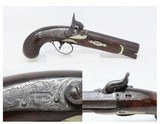 ENGRAVED & SILVER Mounted Antique DERINGER Percussion Pistol KILLED LINCOLN Henry Deringer’s Famous 1850s Pocket Pistol - 1 of 17