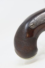 ENGRAVED & SILVER Mounted Antique DERINGER Percussion Pistol KILLED LINCOLN Henry Deringer’s Famous 1850s Pocket Pistol - 3 of 17