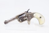 LETTERED Antique COLT “NEW LINE .22” Etched Panel Revolver FACTORY ENGRAVED Nickel Plated SELF DEFENSE Revolver w/PEARL GRIPS - 2 of 17