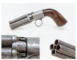 Antique “J.J. Hermam D Brevette” Ring Trigger Percussion PEPPERBOX Revolver BELLY GUN
Similar to the BLUNT & SYMS Style PEPPERBOX