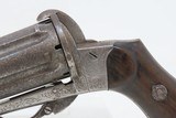 ENGRAVED Antique BELGIAN DEPREZ 9mm Pinfire LEFAUCHEUX Style PEPPERBOX
Belgium Made FOLDING TRIGGER 6-Shot Revolver - 4 of 14