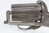 ENGRAVED Antique BELGIAN DEPREZ 9mm Pinfire LEFAUCHEUX Style PEPPERBOX
Belgium Made FOLDING TRIGGER 6-Shot Revolver - 5 of 14