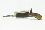 Scarce JAMES RODGERS “Self-Protector” Two Blade .32 Percussion KNIFE Pistol .32 Caliber PISTOL/KNIFE Combo with HORN GRIP - 18 of 19