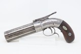 Antique STOCKING & Co. .28 Percussion PEPPERBOX Point & Shoot BELLY GUNENGRAVED Pre-CIVIL WAR Era 6-Shot Pepperbox - 2 of 18