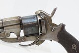 BRITISH Antique Folding Trigger 8mm PINFIRE DA RevolverLEFAUCHEUX British Proofed DOUBLE ACTION Conceal & Carry Gun - 4 of 21