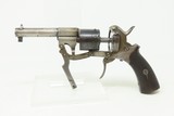 BRITISH Antique Folding Trigger 8mm PINFIRE DA RevolverLEFAUCHEUX British Proofed DOUBLE ACTION Conceal & Carry Gun - 21 of 21