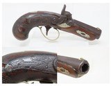 ENGRAVED Antique HENRY DERINGER .45 Percussion Pistol RIVERBOAT GAMBLERSCALIFORNIA GOLD RUSH Era Pistol w/SILVER INLAYS - 1 of 18