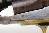 CIVIL WAR Antique COLT Model 1862 POLICE w/ MEXICAN EAGLE CARVED IVORY GRIP With PERIOD LEATHER BELT & HOLSTER - 8 of 20