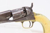CIVIL WAR Antique COLT Model 1862 POLICE w/ MEXICAN EAGLE CARVED IVORY GRIP With PERIOD LEATHER BELT & HOLSTER - 5 of 20