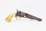CIVIL WAR Antique COLT Model 1862 POLICE w/ MEXICAN EAGLE CARVED IVORY GRIP With PERIOD LEATHER BELT & HOLSTER - 17 of 20