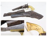 CIVIL WAR Antique COLT Model 1862 POLICE w/ MEXICAN EAGLE CARVED IVORY GRIP With PERIOD LEATHER BELT & HOLSTER
