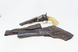 CIVIL WAR Antique COLT Model 1862 POLICE w/ MEXICAN EAGLE CARVED IVORY GRIP With PERIOD LEATHER BELT & HOLSTER - 2 of 20