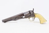 CIVIL WAR Antique COLT Model 1862 POLICE w/ MEXICAN EAGLE CARVED IVORY GRIP With PERIOD LEATHER BELT & HOLSTER - 3 of 20