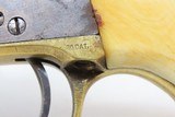 CIVIL WAR Antique COLT Model 1862 POLICE w/ MEXICAN EAGLE CARVED IVORY GRIP With PERIOD LEATHER BELT & HOLSTER - 7 of 20
