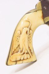 CIVIL WAR Antique COLT Model 1862 POLICE w/ MEXICAN EAGLE CARVED IVORY GRIP With PERIOD LEATHER BELT & HOLSTER - 18 of 20