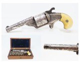 CASED, FULLY ENGRAVED Antique Moore’s Patent TEAT-FIRE Revolver IVORY GRIPS Front Loader That Circumvented S&W’s Patents