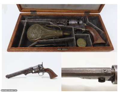 Antique COLT M1851 NAVY .36 Percussion Revolver in Case Civil War Wild West ANTEBELLUM REVOLVER Made 1857