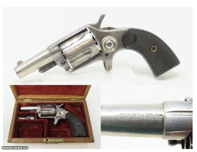 1883 mfr Antique COLT “NEW HOUSE” Model .38 CF ETCHED PANEL Revolver SCARCE With CUSTOM FITTED CASE
