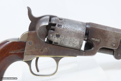 1863 CIVIL WAR / WILD WEST Antique MANHATTAN .36 Percussion “NAVY” Revolver Third Series w/Multi-Panel ENGRAVED CYLINDER SCENE - Image 18 of 19