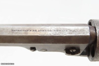 1863 CIVIL WAR / WILD WEST Antique MANHATTAN .36 Percussion “NAVY” Revolver Third Series w/Multi-Panel ENGRAVED CYLINDER SCENE - Image 8 of 19