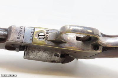 1863 CIVIL WAR / WILD WEST Antique MANHATTAN .36 Percussion “NAVY” Revolver Third Series w/Multi-Panel ENGRAVED CYLINDER SCENE - Image 14 of 19