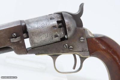 1863 CIVIL WAR / WILD WEST Antique MANHATTAN .36 Percussion “NAVY” Revolver Third Series w/Multi-Panel ENGRAVED CYLINDER SCENE - Image 4 of 19