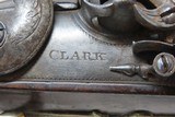 REVOLUTIONARY WAR Era CLARK of LONDON Antique British .62 FLINTLOCK Pistol
1760s-1770s ENGRAVED with GROTESQUE MASK Buttplate - 6 of 19