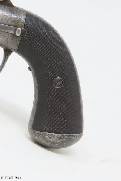 SCARCE Antique ENGRAVED T.K. BAKER Transitional .44 PERCUSSION RevolverUnique Early Single Barrel English Revolver! - Image 3 of 20