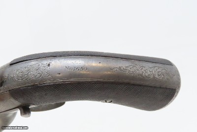 SCARCE Antique ENGRAVED T.K. BAKER Transitional .44 PERCUSSION RevolverUnique Early Single Barrel English Revolver! - Image 6 of 20