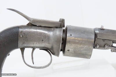 SCARCE Antique ENGRAVED T.K. BAKER Transitional .44 PERCUSSION RevolverUnique Early Single Barrel English Revolver! - Image 19 of 20