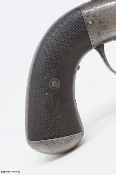 SCARCE Antique ENGRAVED T.K. BAKER Transitional .44 PERCUSSION RevolverUnique Early Single Barrel English Revolver! - Image 18 of 20
