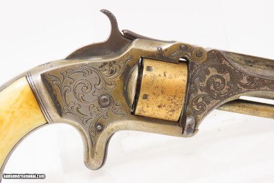 CASED & ENGRAVED Antique Civil War SMITH & WESSON No. 1 2nd Issue REVOLVERGOLD AND SILVER PLATED - Image 20 of 21