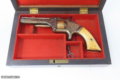 CASED & ENGRAVED Antique Civil War SMITH & WESSON No. 1 2nd Issue REVOLVERGOLD AND SILVER PLATED - Image 3 of 21