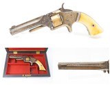 CASED & ENGRAVED Antique Civil War SMITH & WESSON No. 1 2nd Issue REVOLVER
GOLD AND SILVER PLATED - 1 of 21