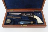 CASED 1859 Antique Pre-CIVIL WAR COLT Model 1849 POCKET Revolver ANTEBELLUM With IVORY GRIP and ACCESSORIES - 3 of 25