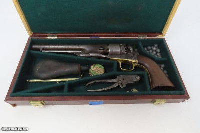 c1861 mfr. 4-SCREW Antique COLT Model 1860 .44 ARMY CIVIL WAR WILD WEST Revolver Used BEYOND the Civil War w/ACCESSORIES - Image 3 of 22