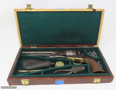c1861 mfr. 4-SCREW Antique COLT Model 1860 .44 ARMY CIVIL WAR WILD WEST Revolver Used BEYOND the Civil War w/ACCESSORIES - Image 2 of 22