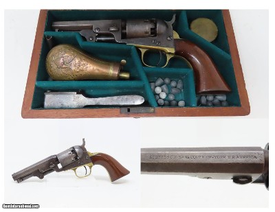 CASED COLT Antique CIVIL WAR .31 Percussion M1849 POCKET Revolver FRONTIER
With Stagecoach Robbery Cylinder Scene
