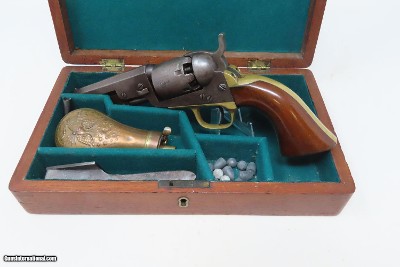 CASED COLT Antique CIVIL WAR .31 Percussion M1849 POCKET Revolver FRONTIERWith Stagecoach Robbery Cylinder Scene - Image 2 of 25