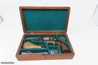 CASED COLT Antique CIVIL WAR .31 Percussion M1849 POCKET Revolver FRONTIERWith Stagecoach Robbery Cylinder Scene - Image 3 of 25