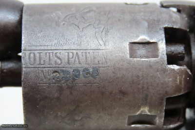 CASED COLT Antique CIVIL WAR .31 Percussion M1849 POCKET Revolver FRONTIERWith Stagecoach Robbery Cylinder Scene - Image 11 of 25