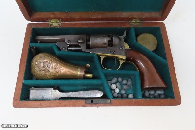 CASED COLT Antique CIVIL WAR .31 Percussion M1849 POCKET Revolver FRONTIERWith Stagecoach Robbery Cylinder Scene - Image 4 of 25