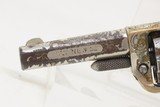 LETTERED & FACTORY ENGRAVED Antique COLT “New Line” .22 RF Revolver IVORIES VERY NICE Nickel Plated ETCHED PANEL Revolver - 6 of 18