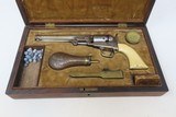 IVORY GRIPPED Antique COLT Model 1849 POCKET Revolver CIVIL WAR CASED .311860 Manufactured Revolver with ACCESSORIES - 3 of 25