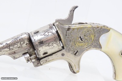 FACTORY ENGRAVED Antique COLT “Open Top” .22 RF POCKET Revolver PEARL GRIPColt’s Answer to Smith & Wesson’s No. 1 Revolver - Image 4 of 17